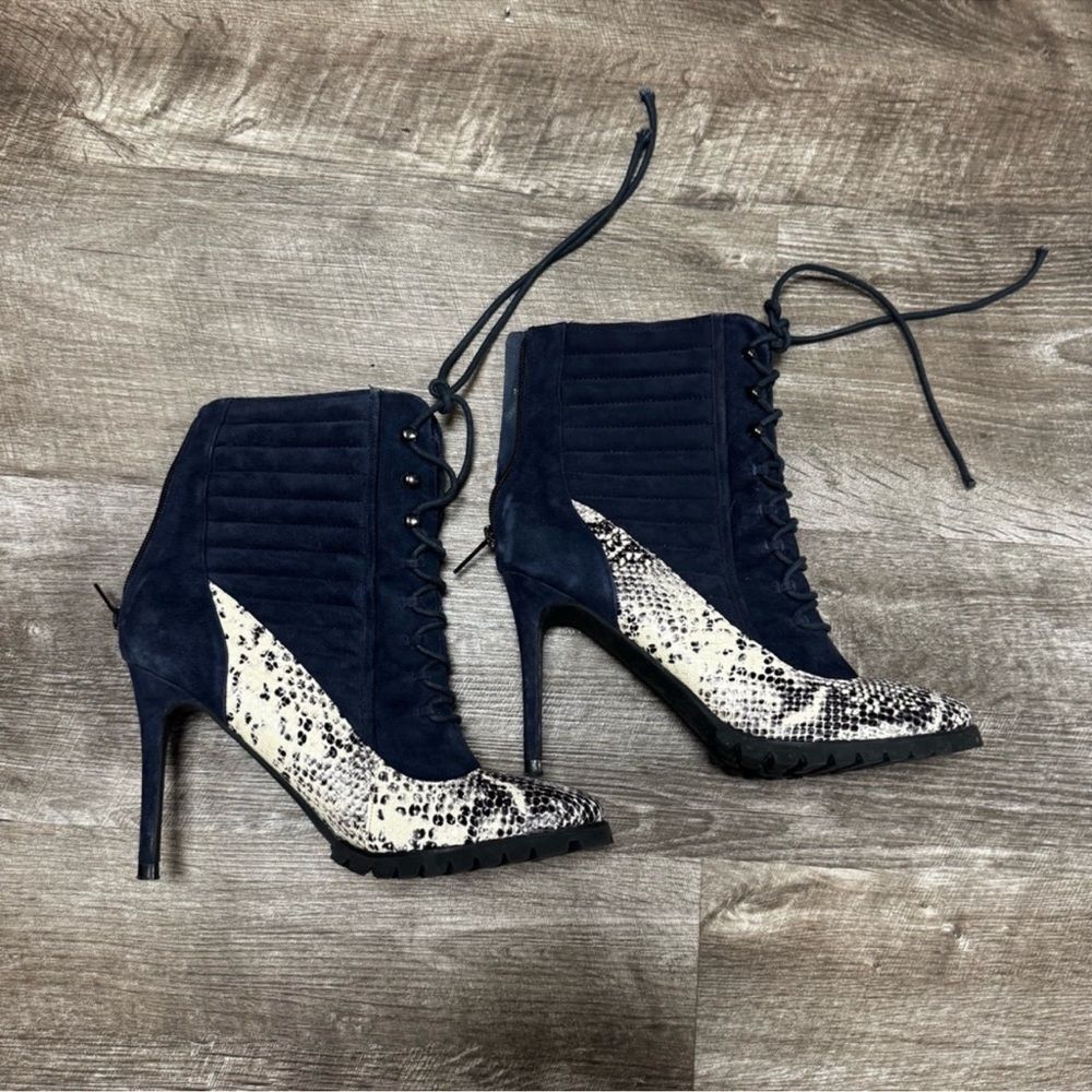June by June Ambrose Snakeprint Heeled Boots Size 11